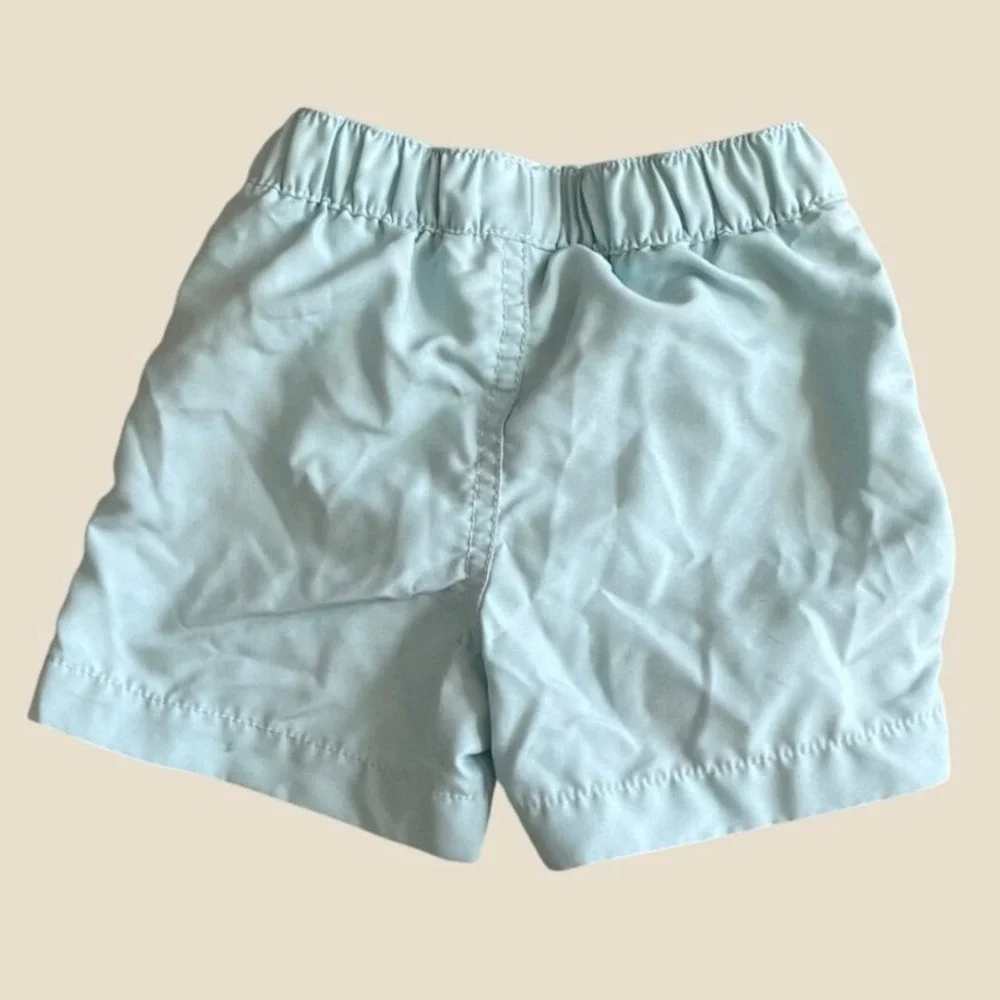 Carter's Boys Swim Trunks 12M Light Blue Side Stripes Basic Summer Swimsuit